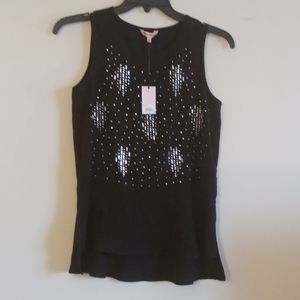 Black and silver accent blouse